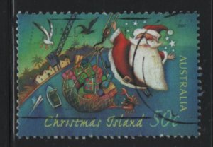 Christmas Island 2007 used Sc 465 50c Santa hoisted by crane - Christmas