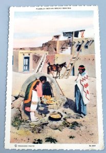 Vintage Postcard  Pueblo Indian Bread Baking, c/a 1920's/Frasher Photo-Stamped