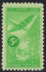 1954 Cuba Stamps Sc C96 Plane and Sugar Cane MNH