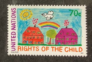 UN New York 1991 Scott 594 MNH - 70c, Rights of the Child