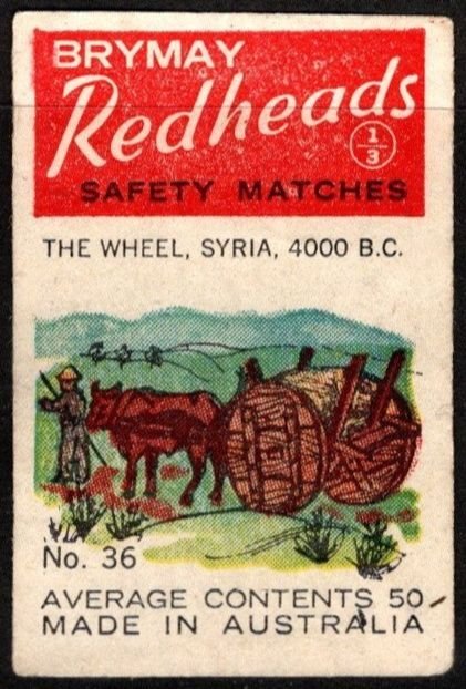 Vintage Australia Poster Stamp (Match Box Label) Brymay Redhead Safety Matches