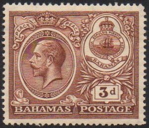 Bahamas 1920 3d deep brown (Peace Issue) MH
