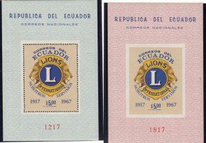 Ecuador - 1968 - SC 771c - NH - 2 Souvenir sheets - perf & imperf