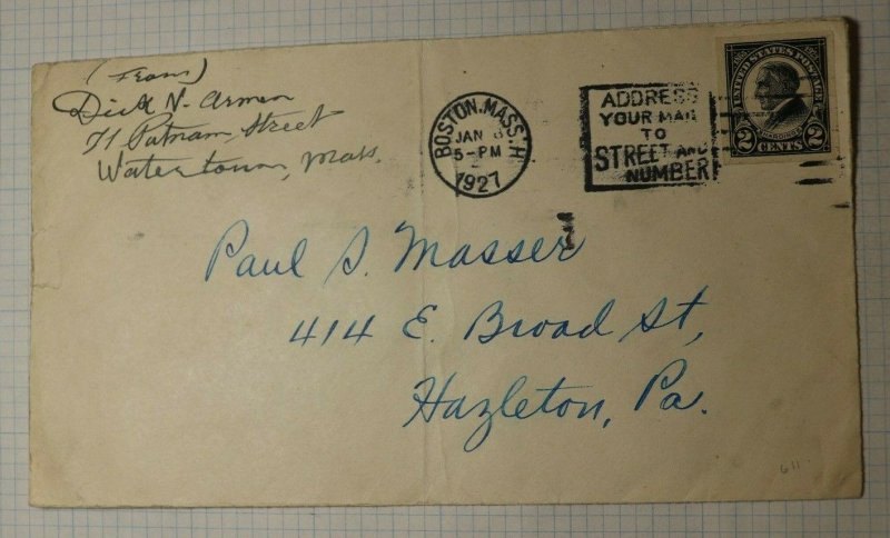 US Sc# 611 Imperf Used On Cover 1927