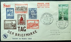 Germany. First day cover for Tag der Briefmarke (Postage Stamp Day) in Sa...