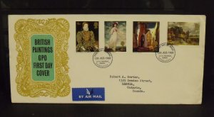 15381   GREAT BRITAIN   FDC # 568-571      British Paintings     CV$ 6.50