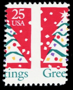 2515, MNH 25¢ Misperf Shift Freak Error Xmas Stamp - Stuart Katz