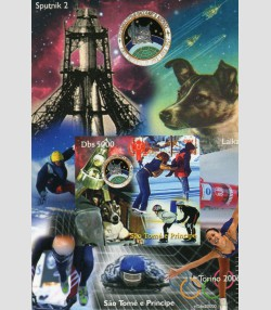 Sao Tome & Principe 2004 SPACE LAIKA DOG-SPUTNIK 2 s/s Imperforated Mint (NH)