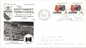 Canada 1970 FDC The Northwest Territories - Ottawa, Ont - Pair - F76706