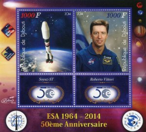 SPACE ESA 50th. Anniversary R. Vittori s/s Perforated Mint (NH)