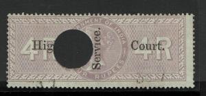 India 1869 4R High Court Service Used / BF# 53? - S2306