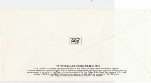 New Zealand 1990 Vending machine label  stamps cover R19923