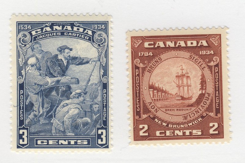 2x Canada Mint Stamps; #208-3c Cartier MNH VF & #210-2c MH VF  Guide = $16.00