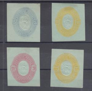 Salvador H&G B9c//B13c MNG. 1890 Liberty Envelope Cut Squares, 4 diff, F-VF