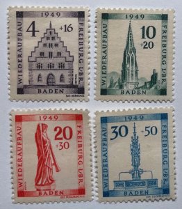 Germany French Occupation of Baden 1949 5NB5-5NB8 Set MNH