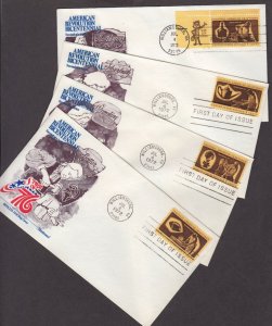 1972 Colonial American Craftsmen Sc 1456-59 1459a Fleetwood premium cachets