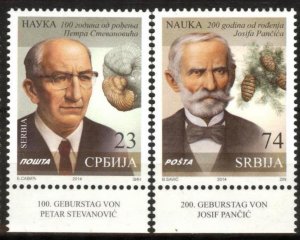 Serbia 2014 Famous Scientists J. Pancic P. Stevanovic set of 2 MNH