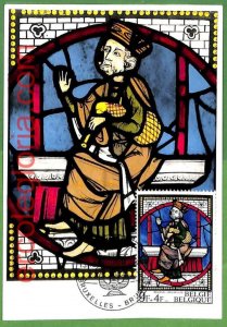 30241 - Belgium - MAXIMUM CARD - stained glass art-