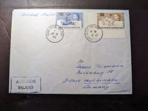 1972 British Antarctic Territory Cover Adelaide Islands to Hochkirchen Germany