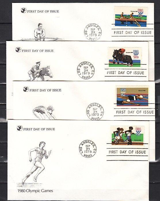 United States, Scott cat. 1791-1794. Summer Olympics. 4 First day covers. ^