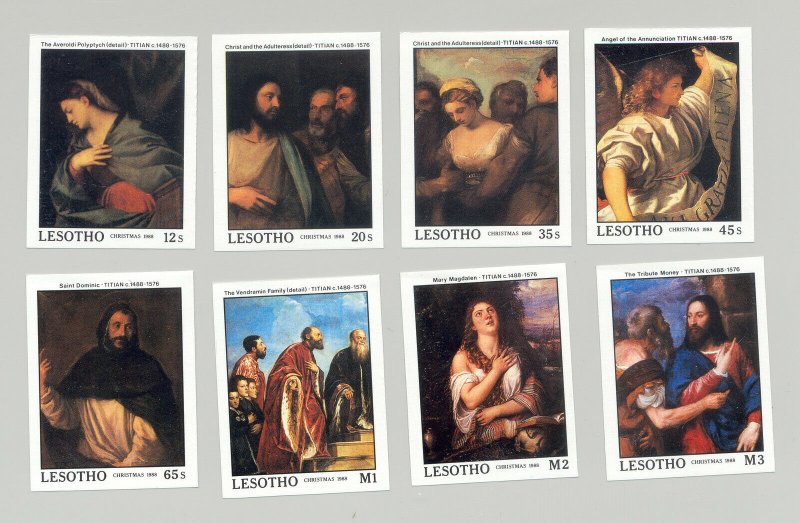 Lesotho #685-692 Titian Art Christmas 8v Imperf Proofs