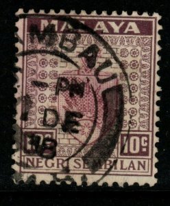 MALAYA NEGRI SEMBILAN SG30 1936 10c DULL PURPLE FINE USED