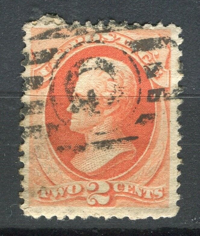 USA; 1870s early classic Jackson 2c. issue used Shade + Postmark, Letter G