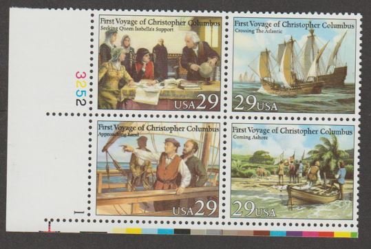 U.S. Scott #2620-2623 Columbus Stamp - Mint NH Plate Block