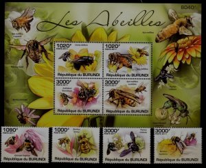 Burundi 882-86 MNH Bees SCV30