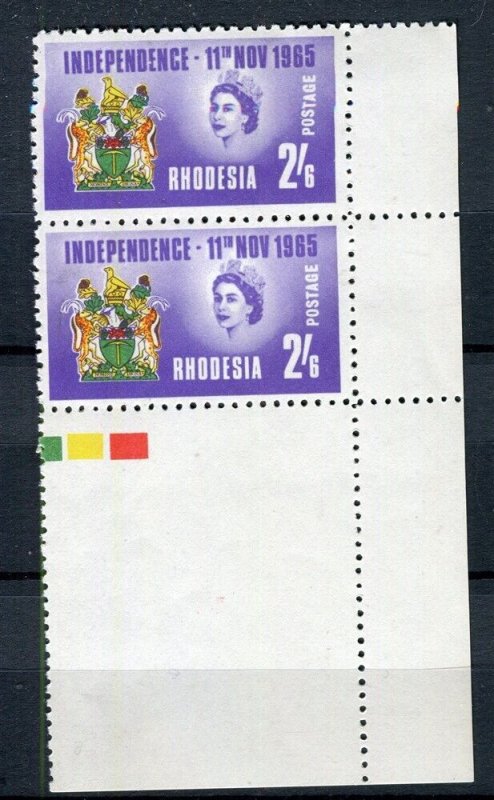 RHODESIA; 1960s early QEII pictorial issue MINT MNH Unmounted CORNER PAIR