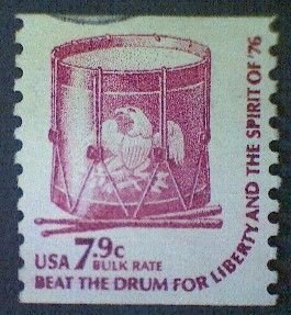 United States, Scott #1615, used(o), 1976, Americana Series: Drum, 7.9¢, carmine