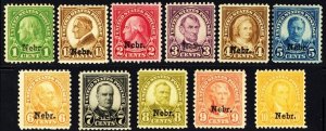 669-79, Mint LH/H Complete Set of 11 Nebraska Overprints * Stuart Katz