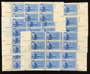 C-49    Air Force 50th Anniversary    25 MNH 6¢ plate blocks    FV  $6.00   1957