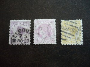 Stamps - Victoria - Scott# 148,148a,149 - Used Part Set of 3 Stamps