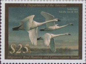 USA RW#90 MNH $25 Duck Stamp ~ Tundra Swans