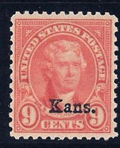 US #667 Kansas Overprint MNH