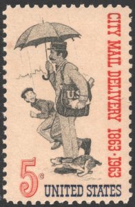 SC#1238 5¢ City Mail Delivery Issue Single (1963) MNH