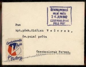 Great Britain Czech Legion in England Cover Polni Posta Feldpost 72222