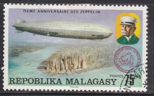 Fr Madagascar 547 Used 1976 Count Zeppelin and LZ-141