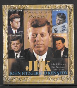 SIERRA LEONE #2584 MNH John F Kennedy Souvenir Sheet (12471)