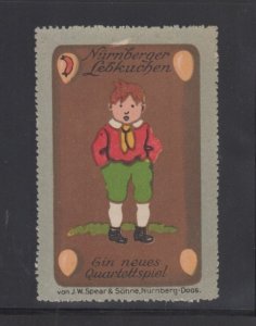 German Toy Advertising Stamp - JW Spear, Nürnberger Gingerbread- Boy & Red Shirt