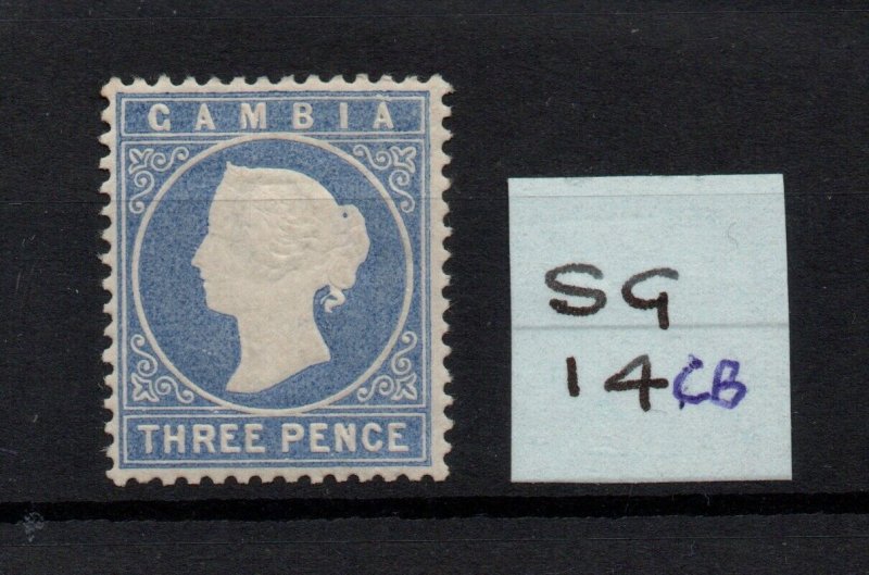 Gambia QV 3d pale ultramarine WMK upright mint MH SG14cb WS27537 