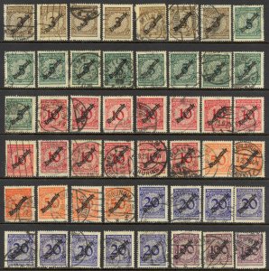 Germany Sc# O47-O52 (Assorted) Used lot/48 1923 Overprint Officials