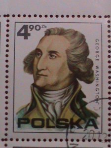 POLAND : - BI-CENTENARY OF AMERICAN MINI CTO HING SHEET LAST ONE. CTO SHEET