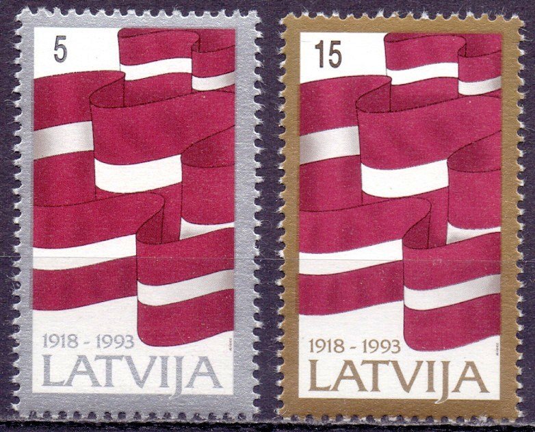 Latvia. 1993. 361-62. 75 years of independence. MNH.