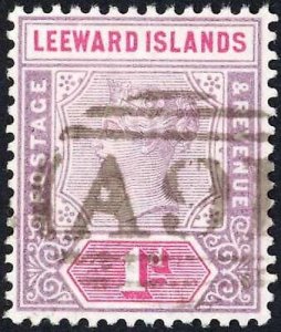 Virgin Is Leeward Is SG2 1d with A91 used on board the Cunard Transatlantic line