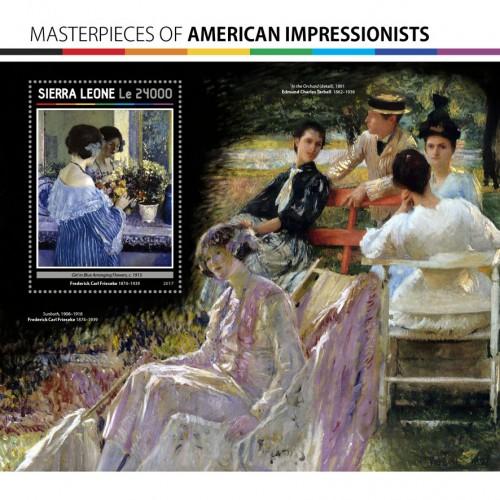 SIERRA LEONE 2017 SHEET AMERICAN IMPRESSIONISTS ART PAINTINGS