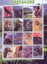 Somaliland 2001 Dinosaurs perf sheetlet #1 containing set...