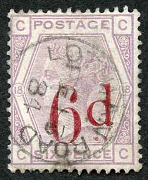 SG162 6d on 6d Lilac Wmk Imperial Crown Plate 18 Fine Used Cat 150 pounds