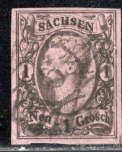 German States Saxony Scott # 10, used